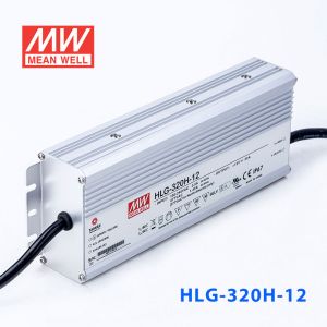 HLG-320H-12  320W  12V 22A 强耐环境恒压+恒流PFC高效铝壳IP67防水LED电源(引线接线) 
