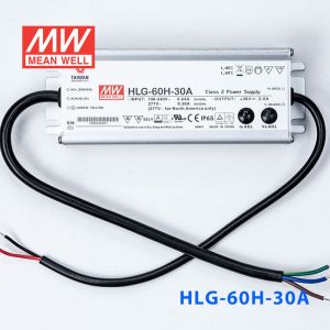 HLG-60H-30A  60W  30V 2A  强耐环境恒压+恒流PFC高效铝壳IP65防水LED电源(恒压恒流值可面板设定) 