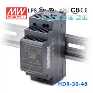 HDR-30-48  30W 48V 0.75A  单路输出明纬超薄型导轨安装电源