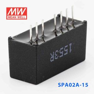 SPA02A-15  2W  9~18V  输入 15V  稳压单路输出明纬DC-DC转换模块电源