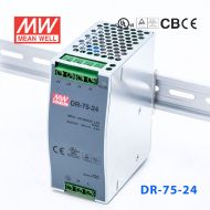 DR-75-24 75W 24V3.2A 单路输出导轨安装明纬开关电源
