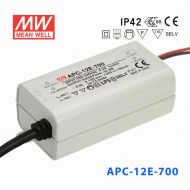 APC-12E-700 12W  9-18V  700mA 明纬牌恒流输出防水塑壳LED照明电源