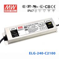 ELG-240-C2100DA 240W 57~115V 2100mA   DA型(Dali调光/铝壳IP67/100～305Vac输入)明纬PFC防水高压恒流防水LED电源