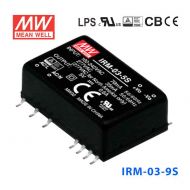 IRM-03-9S   3W 9V 333mA   单路输出高能效AC-DC模块型明纬开关电源-SMD贴片型