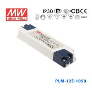 PLM-12E-1050 12W 7~12V 1050mA 输出 IP30防水塑壳PFC压线端子接线LED恒流电源
