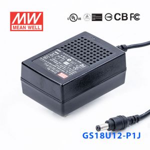 GS18U12-P1J 18W 12V1.5A 输出绿色能源明纬墙插电源适配器(美式插头) 