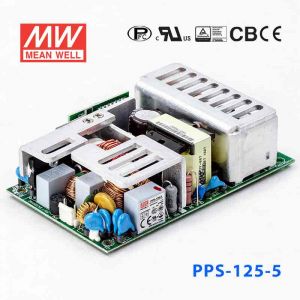 PPS-125-5  100W  5V 20A  单路输出带PFC功能无外壳PCB板明纬开关电源