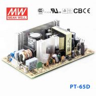 PT-65D  65W +5V 5A +12V 4A +24V 1.3A  三路输出无外壳PCB板明纬开关电源