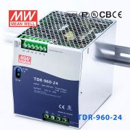 TDR-960-24 960W 24V40A 三相输入高效率高功率因素单路输出DIN导轨安装明纬开关电源