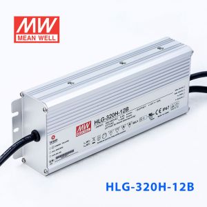 HLG-320H-12B  320W  12V 22A 强耐环境恒压+恒流PFC高效铝壳IP67防水LED电源(控制线三合一调光) 