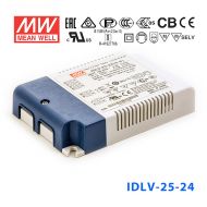 IDLV-25-24 25W 24V 1.05A 恒压输出无频闪二合一调光明纬LED开关电源