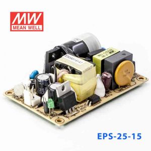 EPS-25-15 25W 15V1.7A 单路输出裸板高效低空载损耗明纬开关电源