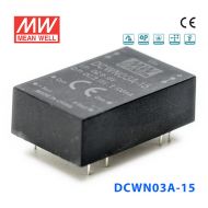 DCWN03A-15 3W 9~18V 转 ±15V 0.1A 非稳压双路输出DC-DC模块电源