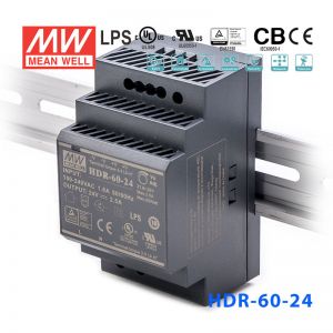 HDR-60-24  60W 24V 2.5A  单路输出明纬超薄型导轨安装电源