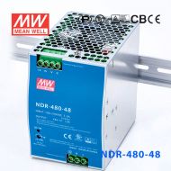 NDR-480-48 480W 48V10A单路输出明纬超薄型PFC导轨安装电源