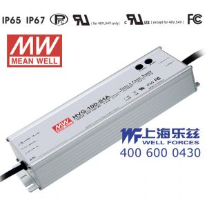 HVG-100-48A  96W   48V  2A   480Vac  输入 恒压+恒流输出PFC高效铝壳IP65防水LED电源(恒压恒流值可面板设定)