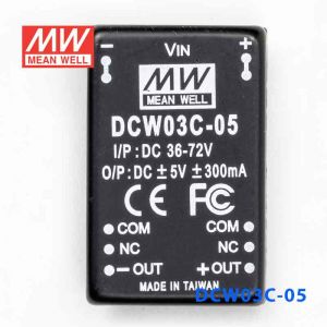 DCW03C-05  3W 36~72V  输入 ±5V  稳压双路输出明纬DC-DC转换模块电源