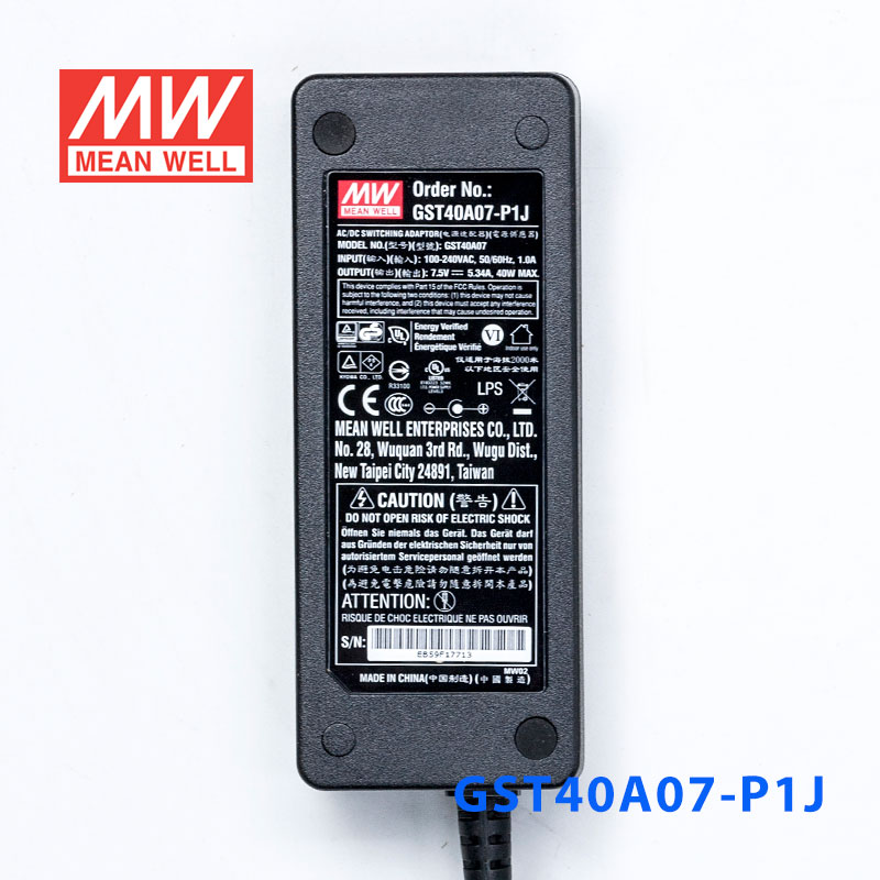 GST40A07-P1J 40W 7.5V5.34A高效能低空载损耗绿色节能桌上型适配器