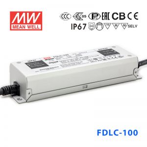 FDLC-100台湾明纬1300~3000mA 30~54V 100W左右恒功率LED驱动器