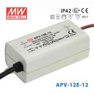 APV-12E-12 12W 12V 1A 明纬牌恒压输出防水塑壳LED照明电源