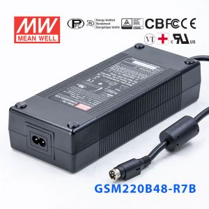 GSM220B48-R7B 220W 48V4.60A输出明纬高能效医疗型外置桌面型电源适配器