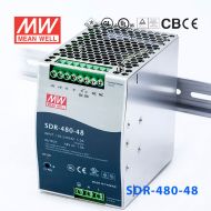 SDR-480-48 480W 48V10A 高效率高功率因素单路输出DIN导轨安装明纬开关电源