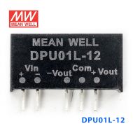 DPU01L-12 1W  5V 转 ±12V  非稳压双路输出明纬DC-DC转换模块电源