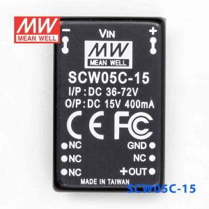 SCW05C-15  5W  36~72V  输入 15V  稳压单路输出明纬DC-DC转换模块电源