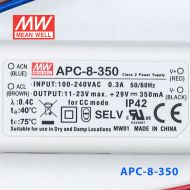 APC-8-350 8W 11-23V  350mA 明纬牌恒流输出防水塑壳LED照明电源