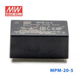 MPM-20-5台湾明纬20W 80~264V输入 5V4A输出绿色医疗基板型电源
