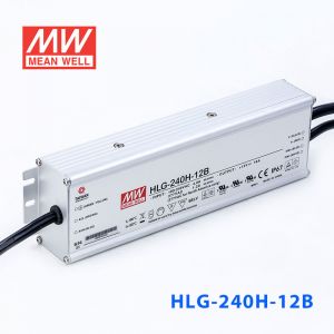 HLG-240H-12B  192W  12V 16A 强耐环境恒压+恒流PFC高效铝壳IP67防水LED电源(控制线三合一调光) 