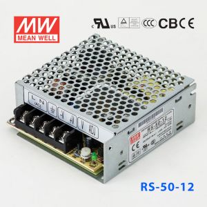RS-50-12 50W 12V4.2A 单路输出明纬开关电源(G3系列-高性能内置有外壳) 