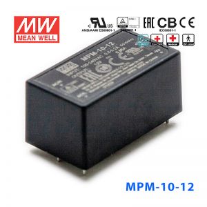 MPM-10-12台湾明纬10.2W 80~264V输入12V0.85A输出医疗基板电源