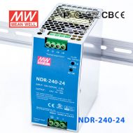NDR-240-24 240W 24V10A单路输出明纬超薄型PFC导轨安装电源