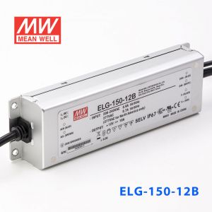 ELG-150-12B  120W  12V 10A  B型(0～10V/PWM/电阻调光)/铝壳IP67/100～305Vac输入)明纬PFC防水LED电源