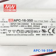 APC-16-350 16W 12-48V   350mA明纬牌恒流输出防水塑壳LED照明电源