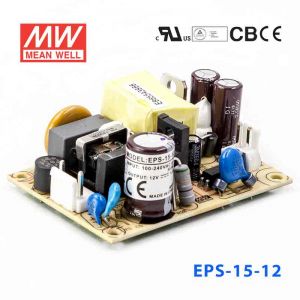 EPS-15-12 15W 12V1.25A单路输出低空载损耗高效率明纬裸板开关电源