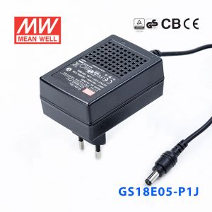 GS18E05-P1J 18W 5V3A 输出绿色能源明纬墙插电源适配器(欧式插头) 