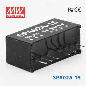 SPA02A-15  2W  9~18V  输入 15V  稳压单路输出明纬DC-DC转换模块电源