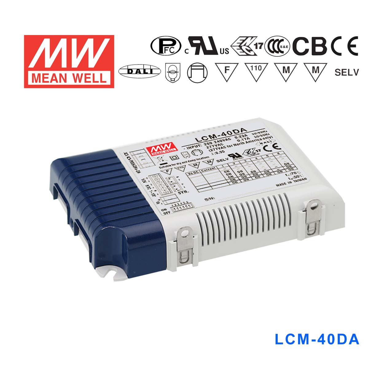 LCM-40DA   40W   DALI界面/点动调光多档输出恒流电源