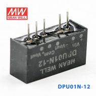 DPU01N-12 1W 24V 转 ±12V  非稳压双路输出明纬DC-DC转换模块电源