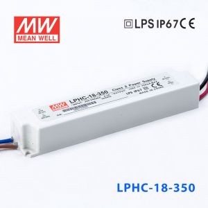 LPHC-18-350    18W    220V输入350mA恒流输出明纬牌IP67防水塑壳LED照明电源
