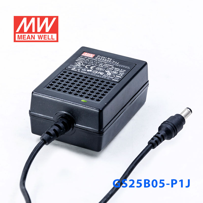GS25B05-P1J 25W 5V4A 输出绿色能源明纬电源适配器(双线插口)