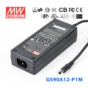 GS90A12-P1M 90W 12V6.67A 输出绿色能源明纬电源适配器(三线插口)