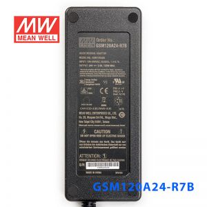 GSM120A24-R7B 120W 24V5A输出明纬高能效医疗型外置桌面型电源适配器