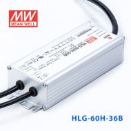 HLG-60H-36B  60W  36V 1.7A  强耐环境恒压+恒流PFC高效铝壳IP67防水LED电源(控制线三合一调光) 