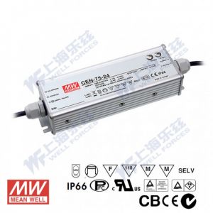 CEN-75-30   75W   30V  2.5A  可调恒压+恒流明纬PFC高效铝壳IP66防水LED电源