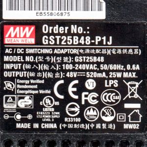 GST25B48-P1J 25W 48V0.52A高效能低空载损耗绿色节能桌上型适配器