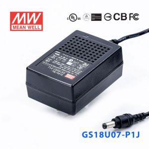 GS18U07-P1J 18W 7.5V2A 输出绿色能源明纬墙插电源适配器(美式插头) 