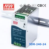 SDR-240-24 240W 24V10A 高效率高功率因素单路输出DIN导轨安装明纬开关电源